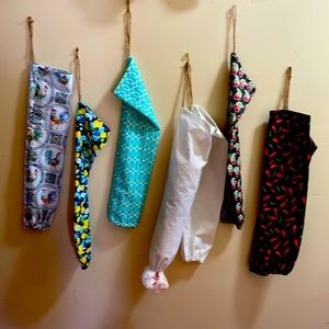 Hand made fabric bags that holds your plastic bags
